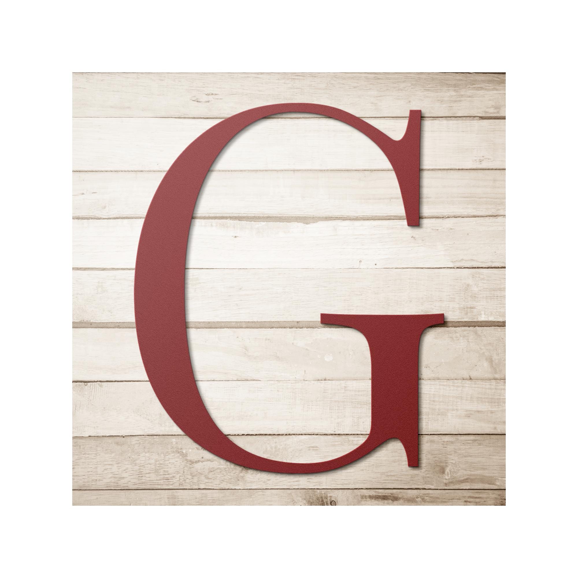 Custom Metal Letter G Wall Art Personalized Home Decor in 5 Colors and Multiple Sizes