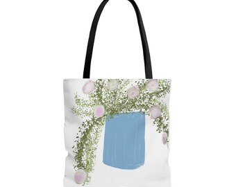 Large Market Tote Bag | Baby's Breath In Bloom