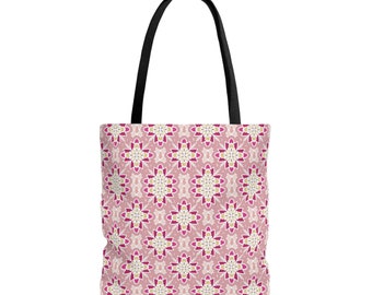 Large Market Tote Bag | Pink Pinwheels