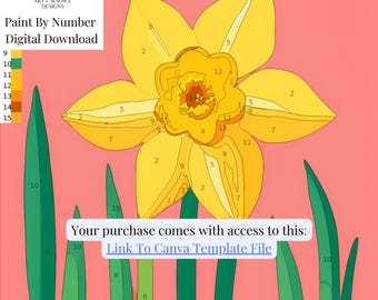 Daffodil DIY colour or Paint-by-Number Kit Personalize It for Family Gather Creativity