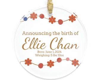 Birth Announcement Ornament | Acrylic | Baby Keepsake Gift