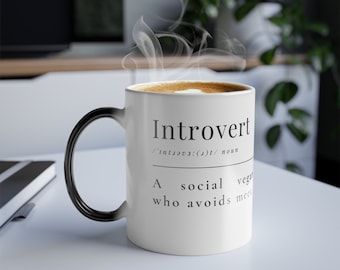 Introverts Affirmation Collection No.1, Magic Color Changing Mug, Multiple Variations