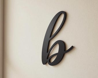 Custom Cursive Lowercase Letter b 3D Printed Wall Art | Script Initial Home & Office Decor | Monogram Gift
