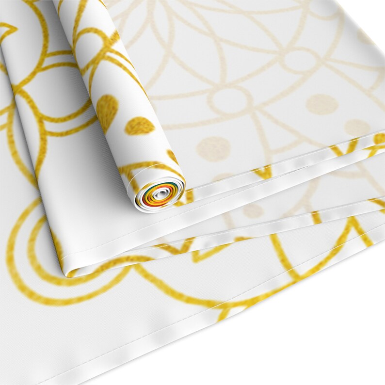 90 Long Table Runner Diwali White Polyester image 4