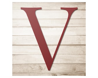 Metal Alphabet Wall Decor | Letter V | Sizes 12 Inches to 36 Inches | Colors Available Black Red White Silver Copper