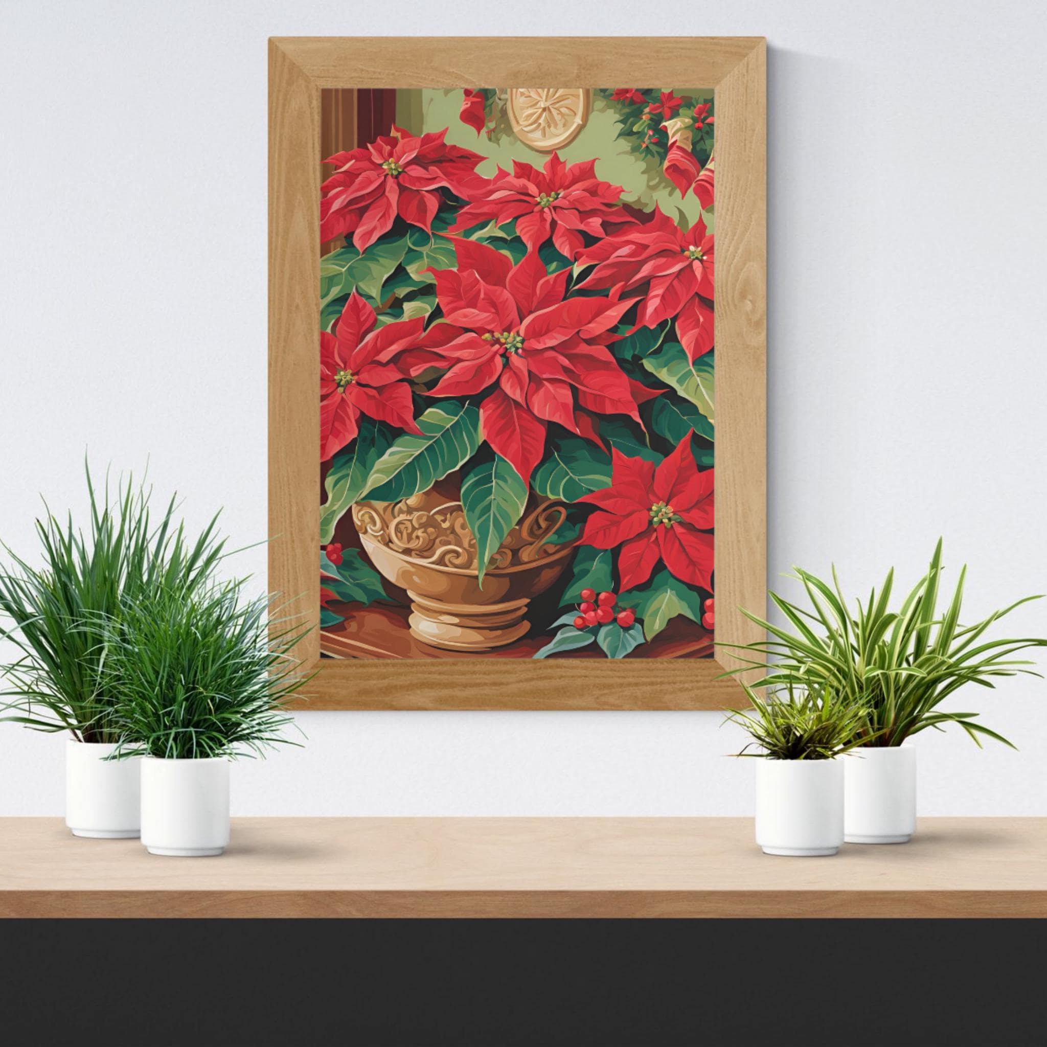 14 Easy Poinsettia Crafts for Kids 3 Poinsettia Christmas Paint by Number Printable Download for Family…