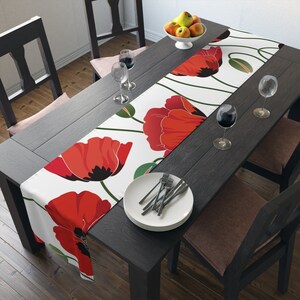 Table Runner 90 x 16 Red Poppies image 2