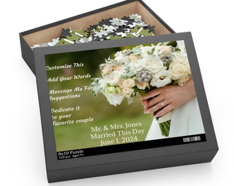 Jigsaw Puzzle | Customizable Wedding Gift | Bride Groom Shower  (120, 252, 500-Piece)