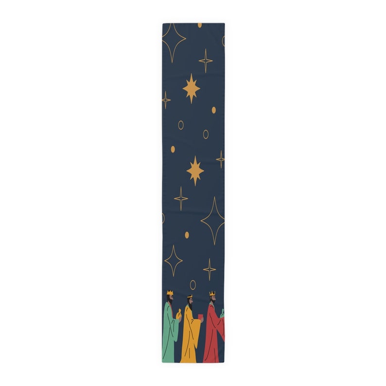 90 Inch Table Runner Oh Holy Night Three Kings Day Dia De Los Reyes Magos Polyester image 2