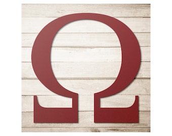 Metal Omega Sign | Greek Letter Wall Art | Custom Color