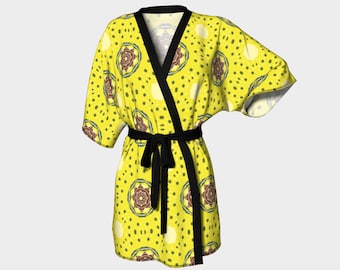 Kimono Robe | Yellow Summer Color |  Bridal Wear Grooms' Wear , Spa Day| For Men & Women