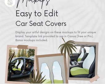 Car Seat Cover Mockup - Canva Template for Global POD Providers Like Printify Printful Gelato Prodigi Gooten  Art of Where MWW Designs