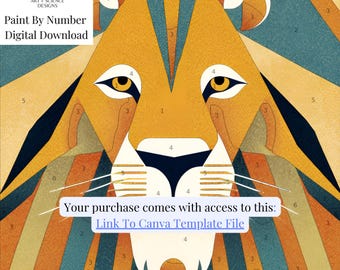 Lion King Paint-by-Number: DIY Art Tablet colouring, or Print from PDF