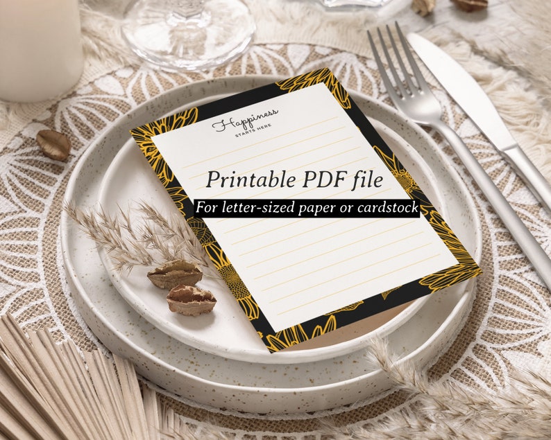 Printable stationery template. PDF file type. Instant download. Use on your own letter-sized paper or cardstock.