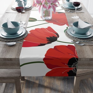 Table Runner 90 x 16 Red Poppies image 6