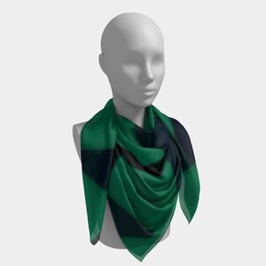 25 Inch Square Scarf Head Wrap or Tie Blue Green Delta Sky Silky Soft Chiffon Material image 5