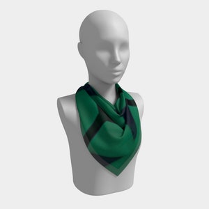 25 Inch Square Scarf Head Wrap or Tie Blue Green Delta Sky Silky Soft Chiffon Material image 3