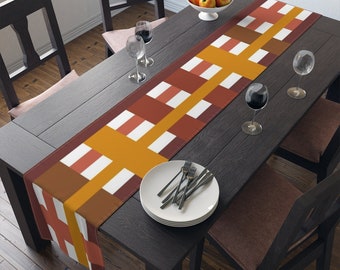 72 Inch Long Table Runner   | Autumn Gingham Picnic | Cater Your Holiday Table With Seasonal Decor