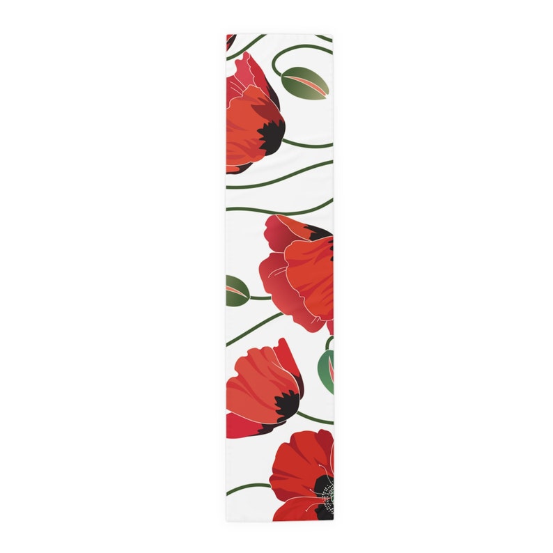 Table Runner 90 x 16 Red Poppies image 3