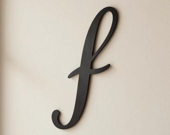 Lettera minuscola corsiva personalizzata per decorazione murale stampata in 3D / Iniziale in corsivo per casa e ufficio / Regalo con monogramma