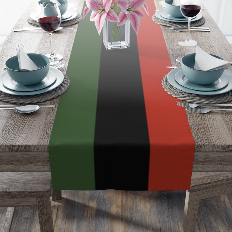 90 Long Table Runner New Traditional Kwanzaa Polyester image 5