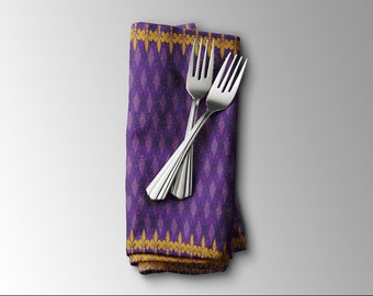 Cloth Napkin | Mardi Gras Laissez Les Bons Temps Rouler | Set of 4 | Polyester