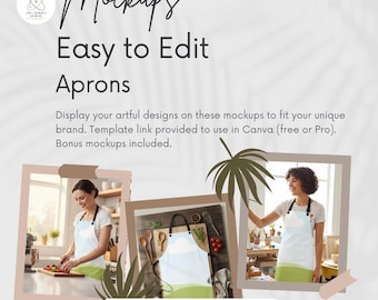 Lifestyle Mockup, Apron Canva Template for Global POD Providers Like Printify Printful Gelato Prodigi Gooten  Art of Where MWW Designs