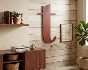 Lettera T minuscola / Decorazione murale in metallo d'acciaio