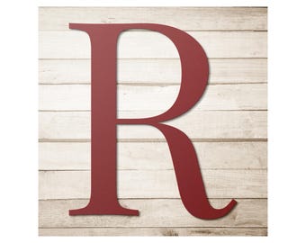 Metal Alphabet Wall Decor | Letter R | Sizes 12 Inches to 36 Inches | Colors Available Black Red White Silver Copper