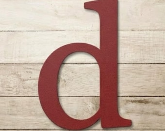 Lettera minuscola d / Decorazione murale in metallo d'acciaio