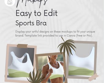 Sports Bra Mockup: Print-on-Demand Canva Template for Global POD Providers Like Printify Printful Gelato Prodigi Gooten  Art of Where MWW