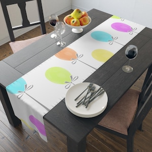 Long Table Runner, 72&quot;/129cm or  90&quot;/229cm or, Party Ballon Egg Drop, Polyester Material