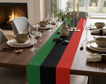 Family Reunion Juneteenth Kwanzaa Table Runner | Polyester