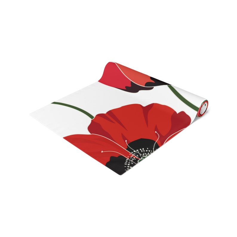 Table Runner 90 x 16 Red Poppies image 4