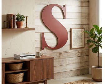 Lettera S minuscola / Decorazione murale in metallo