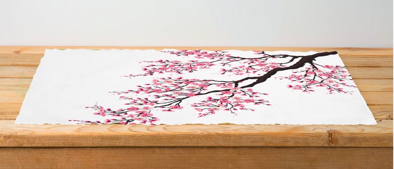Placemat  Cotton Twill Material  Cheery Cherry Blossom Tree image 1