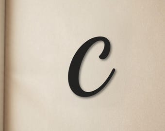 Custom Cursive Lowercase Letter c| 3D Printed Wall Art | Script Initial Home & Office Decor | Monogram Gift