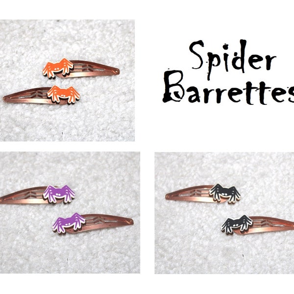 Ein Paar Spinnen-Holz-Haarspangen-Araneae-Schwarze Witwe-Web-Gifttier-Gothic-Arachnide-Gliederfüßer-Baby-Haarspangen-Kleinkind-Haarschmuck