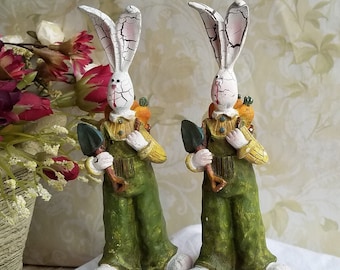 Vintage Polymer Resin Bunny Rabbit Figurine / Easter Bunny