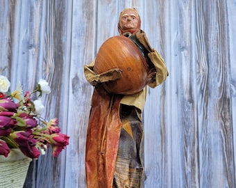 Mexican Folk Art Paper Mache Figurine - 12"H