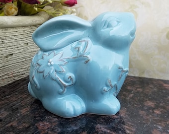 Blue Ceramic Bunny - Etsy