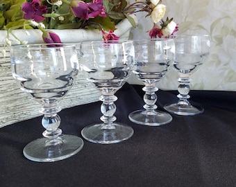 Vintage Heisey Cocktail Stemware - Set de 4