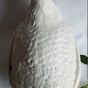 White Hen/Chicken Vintage SOUP TUREEN w/Soup Ladle/Made in Italy image 4