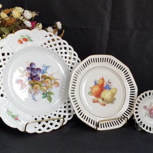 Vintage Porcelain Lace Plate/Reticulated Floral Plate - 3 Variations (Sold Individually)