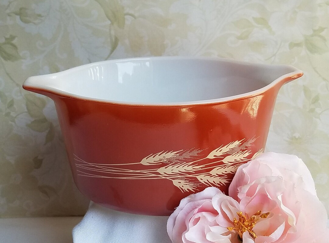 Vintage PYREX Bowl/casserole With Harvest Wheat Pattern/no Lid - Etsy