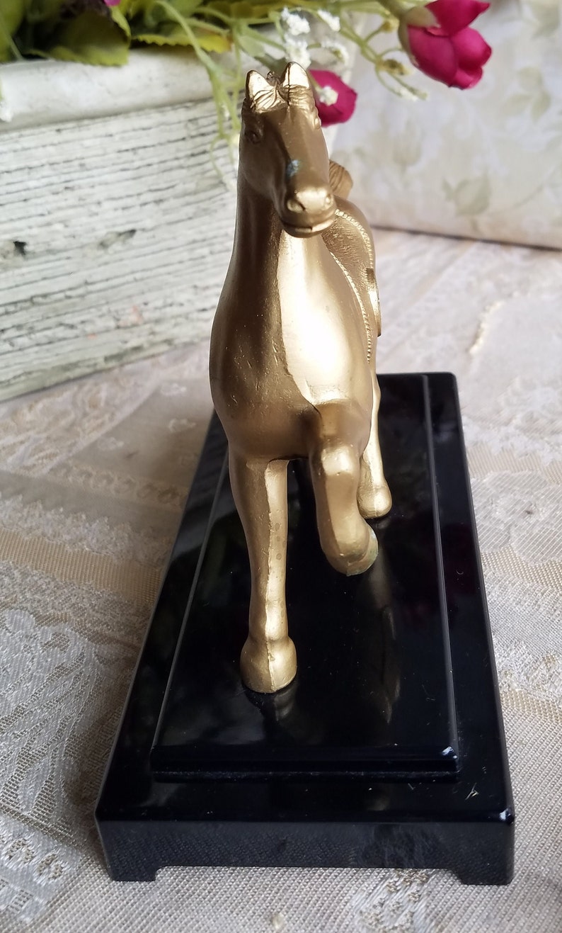 Imperial Holy Horse Figurine Gold Tone 御神馬 / 日光東照宮 Nikko Toshogu Shrine image 6