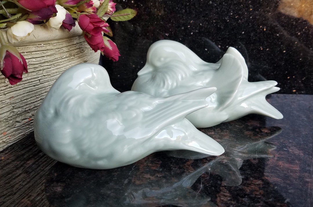 Porcelain Mandarin Duck / Celadon Mandarin Duck Set of 2 Etsy