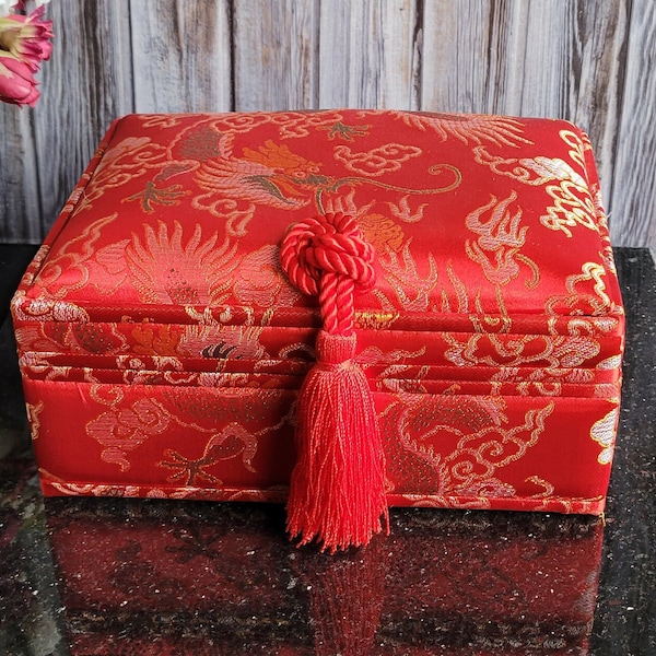 Traditional Chinese Wedding Jewelry Box with an Address book / Chinese Vanity Bpx