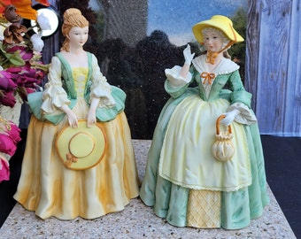 2 Variations Vintage Porcelain Victorian Lady Figurine / Adrea By Sadek  (Sold Individually) - 8.75"H