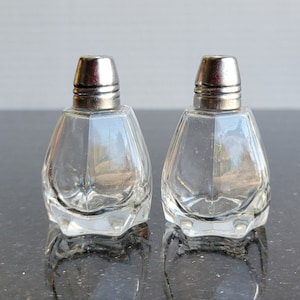 Glass Clear Mini Individual Salt & Pepper Shaker Set